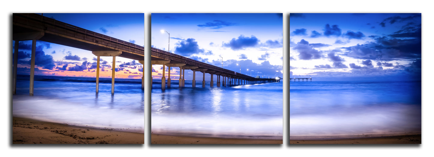 Night Pier Triptych - jkphotoart