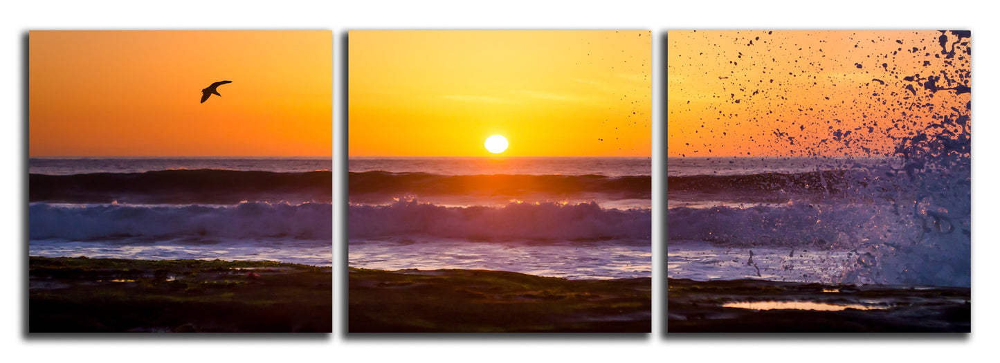 Orange Sunset Triptych - jkphotoart