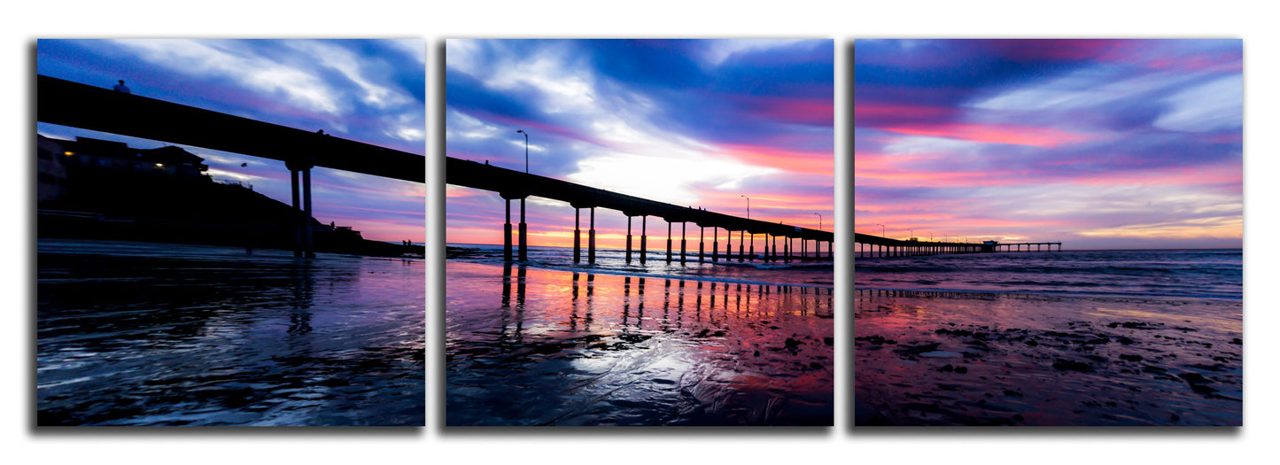 Pink Pier Triptych - jkphotoart