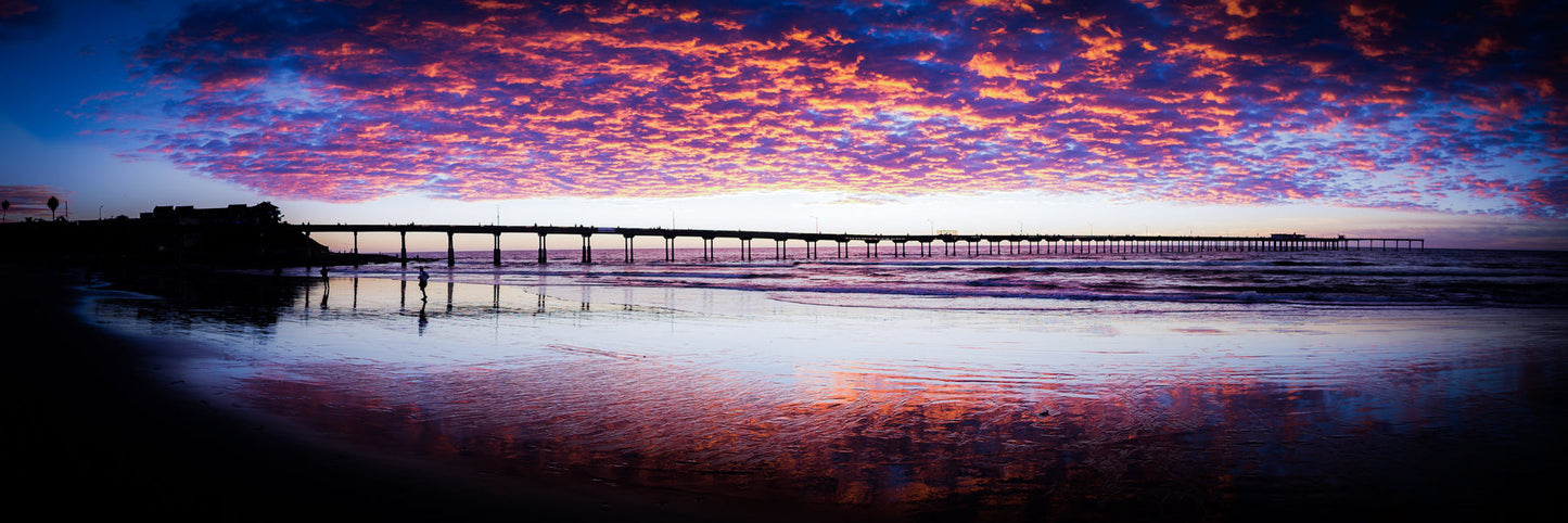 Speckled Pier Sunset Panorama - jkphotoart