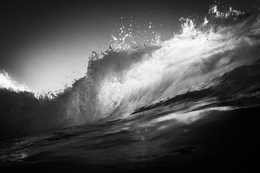 Wave Crash B&W - jkphotoart